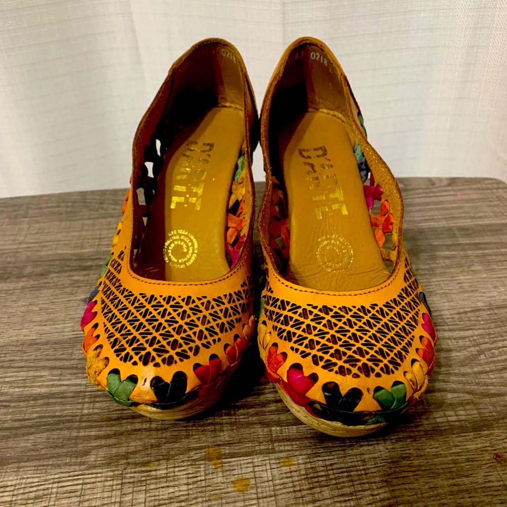 Women's Multicolor Wedge Heels - Handcrafted Cutout Design